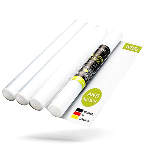 LILENO HOME Schubladenmatte 50x150 cm (Weiss) 4er Set - Antirutschmatte Schubladen als Schubladeneinlage für Kühlschrank - Schublade Einlagen zuschneidbar als Antirutschmatten Küche von LILENO HOME