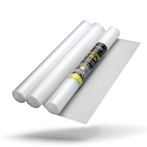 LILENO HOME Schubladenmatte 50x150 cm 3er Set (transparent) - Antirutschmatte Schubladen als Schubladeneinlage für Kühlschrank - Schublade Einlagen zuschneidbar als Antirutschmatten Küche von LILENO HOME