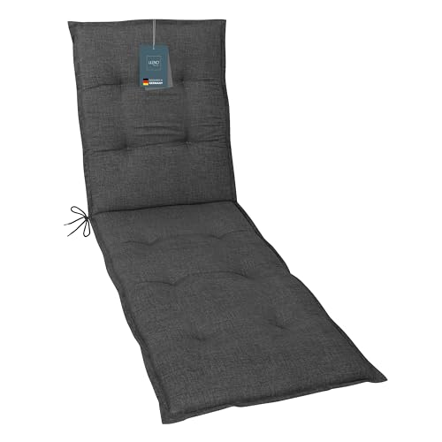 LILENO HOME Sonnenliege Auflage als [1er Set - Rollliege] in Anthrazit - Gartenliegen Auflage perfekt für Strandliege - Polster Auflage für Gartenliege (190x60x6cm) von LILENO HOME