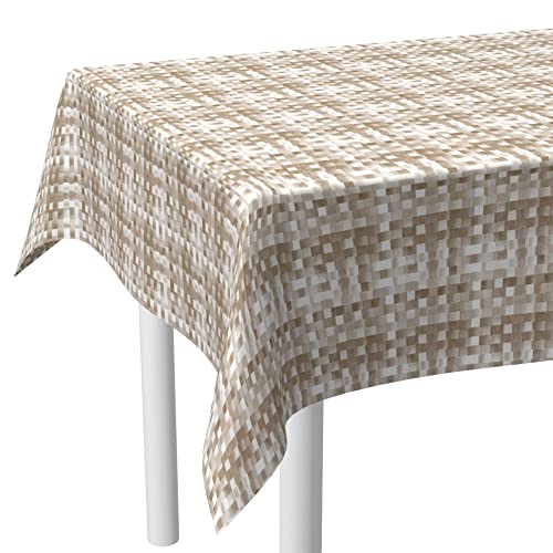 LILENO HOME Tischdecke abwaschbar als Meterware 100x140cm (Schnittkante) in Gewebekaro Nickel - Wachstuchtischdecke wasserabweisend ideal als Tischtuch o. Tischläufer für Bierzeltgarnitur von LILENO HOME