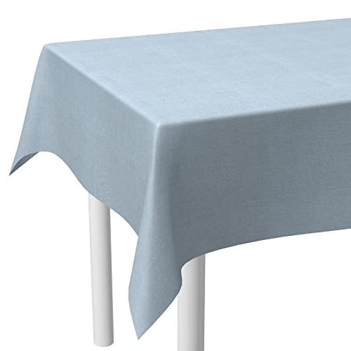 LILENO HOME Tischdecke abwaschbar als Meterware 200x140cm (Schnittkante) in Denim Blau - Wachstuchtischdecke wasserabweisend ideal als Tischtuch o. Tischläufer für Bierzeltgarnitur von LILENO HOME