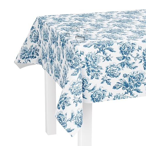 LILENO HOME Tischdecke abwaschbar als Meterware 220x140cm (Schnittkante) in English Rose BAU Motiv - Wachstuchtischdecke wasserabweisend ideal als Tischtuch o. Tischläufer für Bierzeltgarnitur von LILENO HOME