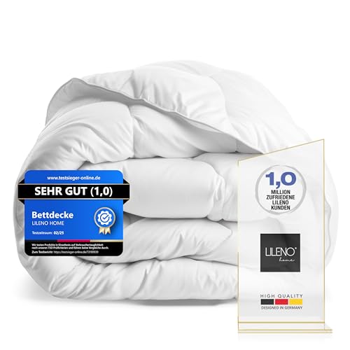 LILENO HOME Winterbettdecke 155x220 cm [2er Pack] - warme Winter Bettdecke 155x220 cm für einen erholsamen Schlaf - Winter Bett Decke 155x220 cm Kochfest bis 95° C - Allergiker Steppdecke von LILENO HOME