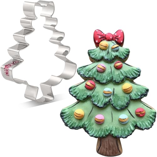LILIAO Ausstechform Weihnachtsbaum mit Schleife 8,6 x 11,4 cm Edelstahl von LILIAO