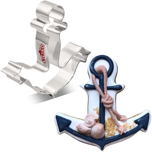 LILIAO Ausstechform mit nautischem Anker, 11,7 cm, für Kekse, Brot, Sandwich, Edelstahl von LILIAO
