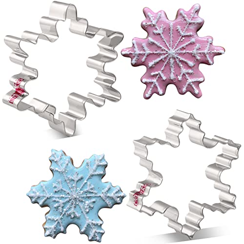 LILIAO Ausstechformen-Set für Kekse, weihnachtliches Design, Schneeflocke, 2-teilig, 10,2 cm und 9,4 cm, Edelstahl von LILIAO