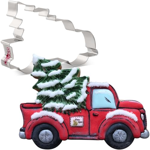 LILIAO Pickup Truck mit Weihnachtsbaum-Ausstechform - 12,4 x 9,1 cm - Edelstahl von LILIAO