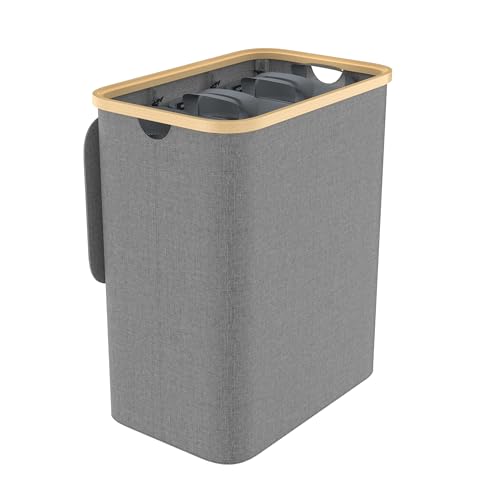 LILIIN 140L Wäschekorb mit Deckel Wäschesammler 3 Fächer Wäschesack Schmal Faltbare Wäschesortierer, Wäscheboxen Wäschetonnemit Griffen Laundry Baskets für Waschküche, Schlafzimmer, Grau LILIIN 140L Wäschekorb mit Deckel Wäschesammler 3 Fächer Wäschesack Schmal Faltbare Wäschesortierer, Wäscheboxen Wäschetonnemit Griffen Laundry Baskets für Waschküche, Schlafzimmer, Grau von LILIIN
