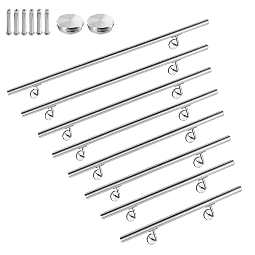 LILIIN 200cm Edelstahl Handlauf Treppengeländer Geländer Ø 40 mm Wandhandlauf Wandhalter Wand Treppe Gebürsteter Edelstahl inkl. Wandhalterung und Endkappen für Balkon Innen und Außen Treppen von LILIIN