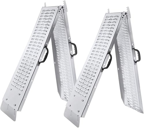 LILIIN 2X Faltbare Auffahrrampe PKW Verladerampe 400 kg Verladeschiene Verzinkter Stahl Laderampe Anhängerrampe Tragfähigkeit Alu Rampe, 180 x 22.5 cm von LILIIN