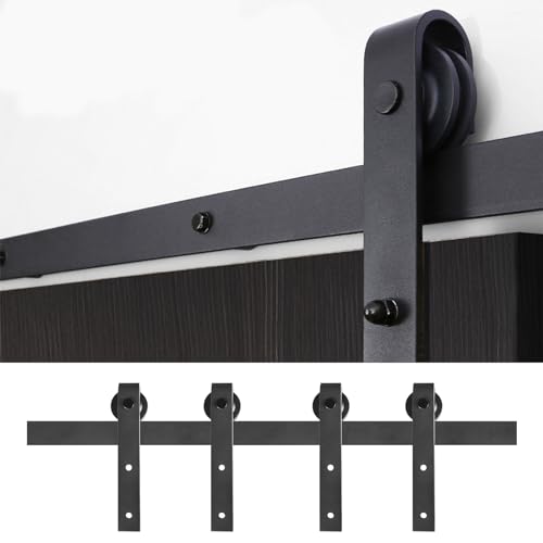 LILIIN 366cm Schiebetürbeschlag Set Schiebetürsystem Schiebetüren aus Kohlenstoffstahl, Laufschiene Hängeschiene Beschlagset für 35mm-45mm Dicke Türen von LILIIN