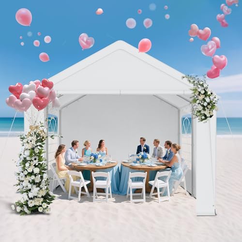 LILIIN 3x4M Pavillon Partyzelt Gartenpavillon Seitenteilen, Gartenzelt Festzelt aus Verzinkte Stahlgestänge & PE-Plane, UV-Schutz & Wasserdicht, für Party, Marktstand, Garten Outdoor Camping, Weiß LILIIN 3x4M Pavillon Partyzelt Gartenpavillon Seitenteilen, Gartenzelt Festzelt aus Verzinkte Stahlgestänge & PE-Plane, UV-Schutz & Wasserdicht, für Party, Marktstand, Garten Outdoor Camping, Weiß von LILIIN
