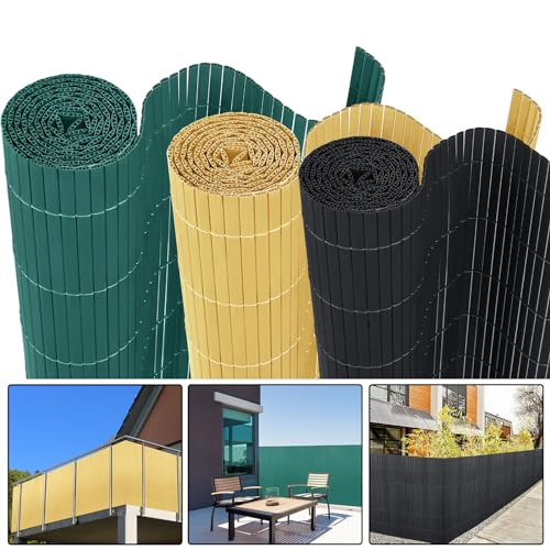 LILIIN PVC Sichtschutzmatte Sichtschutzzaun Balkon Sichtschutz Privatsphäre Wetterfest Windschutz Zaun Gartensichtschutz Zaun, für Garten, Balkon und Terrasse, mit Kabelbindern (Anthrazit, 90x500cm) von LILIIN