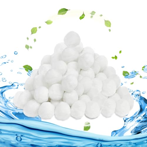 LILIIN Pool Filterbälle 1400g Filterballs für Sandfilteranlagen Poolreinigung Poolfilter Zubehör für Schwimmbad und Aquarien Filteranlage, Wiederverwendbar und Waschmaschinenfest, Weiß von LILIIN