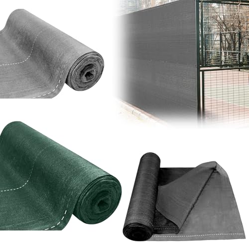 LILIIN Sichtschutz Zaunblende Tennisblende Sonnenschutz Windschutz Gewebe HDPE 150 g/m², Garten Zaun mit Kabelbinder für Sportplatz, Garten, Balkon(Grau, 1x10m) von LILIIN