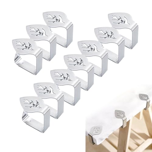 10 Stück Tischdeckenklammern Tischklammern Tischklemme Tischdecken Klammern Tischdeckenhalter für Draußen Edelstahl Hochbeet Outdoor Tischdeckenbeschwerer Tischdeckenklammer Gartentisch Biertisch von LILIKAI