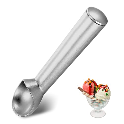 Eisportionierer,Eislöffel,Eiskugelportionierer,18 Cm Ice Cream Scoop,Durable Zinc Alloy Portionier,eredelstahl eis löffel,teigportionierer,eiskugelformer,für Ice Cream Ball/Baking/Melon Ball(Silber) von LILIKAI