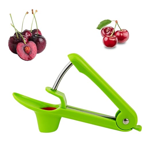 Kirschentkerner,Kirschkernentferner,Edelstahl Entkerner Kirschen,Kirschentsteiner Obstentkerner Cherry Corer Entferner,Hand Fruit Entkernen,Kirschenentkerner,für Obst,Kirsche Obstbeere (Grün) von LILIKAI