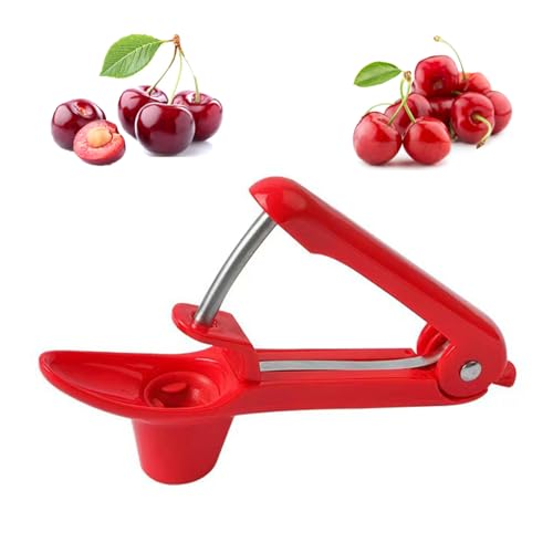 Kirschentkerner,Kirschkernentferner,Edelstahl Entkerner Kirschen,Kirschentsteiner Obstentkerner Cherry Corer Entferner,Hand Fruit Entkernen,Kirschenentkerner,für Obst,Kirsche Obstbeere (Rot) von LILIKAI
