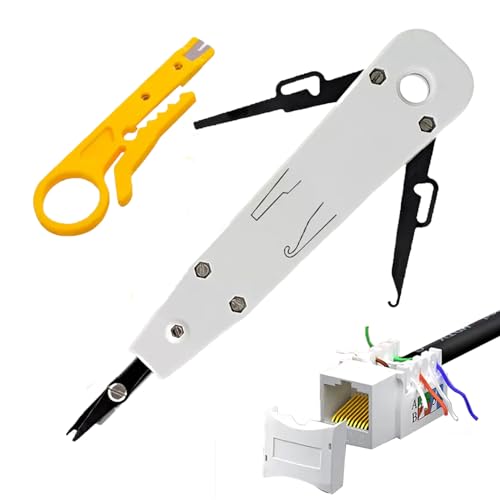 Lsa Auflegewerkzeug,Netzwerk Werkzeug,Einfädelhilfe Netzwerkkabel CAT 7 Zange Set,Kabel Anlegewerkzeug,Unterputz Patch Anschlusswerkzeug Multifunktionale Universal Crimpzange,für Netzwerkdose Aufputz von LILIKAI
