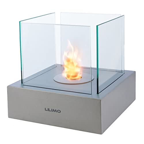 LILIMO Edelstahl Tischkamin Lucca | 30 x 30 x 30 cm | Freistehender Bio-Ethanol Kamin | in Silber | Ethanol Kamin Indoor und Outdoor | Bio Ethanol Kaminofen Indoor, Balkon- und Terassenkamin LILIMO Edelstahl Tischkamin Lucca | 30 x 30 x 30 cm | Freistehender Bio-Ethanol Kamin | in Silber | Ethanol Kamin Indoor und Outdoor | Bio Ethanol Kaminofen Indoor, Balkon- und Terassenkamin von LILIMO