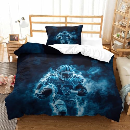 LILIlaobiao American Football Bettdeckenbezug Farbig Polyesterfaser Bettwäsche Mit Kissenbezüge: 80 X 80cm Komfortabel Bed Linen Set Mit Liebe Waschbar Rugby Bettbezug Single（135x200cm） von LILIlaobiao