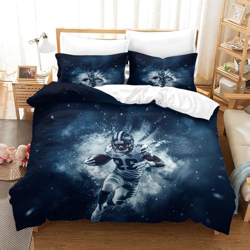 LILIlaobiao American Football Luxuriös Bettwäsche Bettbezug Set Microfaser Rugby Bettwäsche Mit Gedruckt Kissenbezüge: 80 X 80cm Bettdeckenbezug Für Erwachsene & Kinder Double（200x200cm） von LILIlaobiao