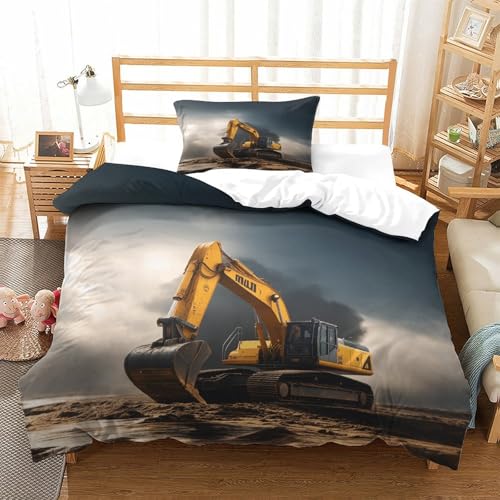 LILIlaobiao Gelb Bagger bettwäsche Einzelgröße Mit 1 Kissenbezug: 80 X 80cm, Single Size Schlafhilfe Digger Machine Bettwäsche, Excavators Bettbezug 135x200cm LILIlaobiao Gelb Bagger bettwäsche Einzelgröße Mit 1 Kissenbezug: 80 X 80cm, Single Size Schlafhilfe Digger Machine Bettwäsche, Excavators Bettbezug 135x200cm von LILIlaobiao