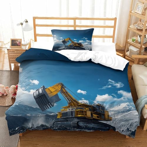 LILIlaobiao Kinder Bagger bettwäsche Set Einzelgröße Mit 1 Kissenbezug: 80 X 80cm, Single Size Schlafhilfe Gelb Digger Machine Bettwäsche, Excavators Bettbezug 135x200cm LILIlaobiao Kinder Bagger bettwäsche Set Einzelgröße Mit 1 Kissenbezug: 80 X 80cm, Single Size Schlafhilfe Gelb Digger Machine Bettwäsche, Excavators Bettbezug 135x200cm von LILIlaobiao