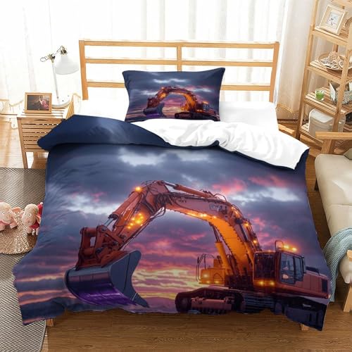 LILIlaobiao Kinder Bagger bettwäsche Set Einzelgröße Mit 1 Kissenbezug: 80 X 80cm, Single Size Schlafhilfe Gelb Digger Machine Bettwäschen, Excavators Bettbezug 135x200cm LILIlaobiao Kinder Bagger bettwäsche Set Einzelgröße Mit 1 Kissenbezug: 80 X 80cm, Single Size Schlafhilfe Gelb Digger Machine Bettwäschen, Excavators Bettbezug 135x200cm von LILIlaobiao