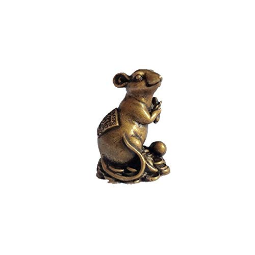 LILOVE China Archaize Messing Geld Maus kleine Statue Skulptur von LILOVE