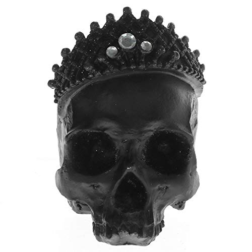 LILOVE 1: 1 Lifesize Skull King Statue Diamantkrone Schwarzer Schädel Monarchen Figur Regal Crown Skeleton Sculpturec Desktop Decor von LILOVE