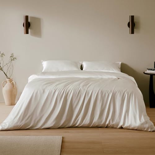 LilySilk Seide Bettbezug 140x200cm Bettbezüge mit edlem Schlafkomfort in 100% Seide von 19 Momme，Elfenbein von LilySilk