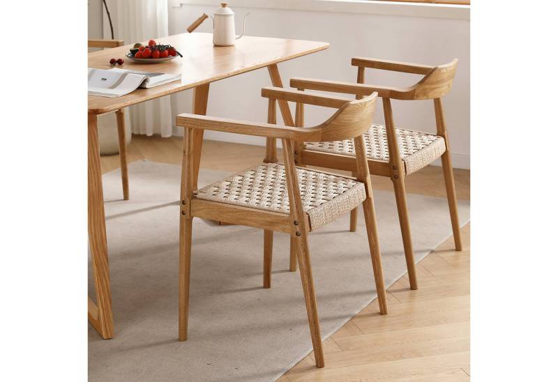 LIM HOME Esszimmerstuhl SW010 (Packung, 2 St), FSC®Eichenholzrahmen mit Sitzfläche aus Papierseil, einfache Montage von LIM HOME