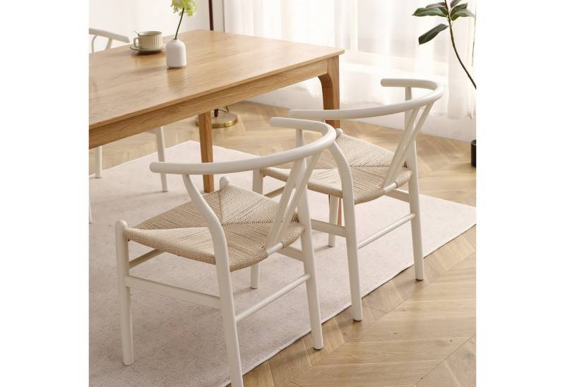 LIM HOME Esszimmerstuhl SW012 (Packung, 2 St), FSC® Massivholzrahmen mit Sitzfläche aus Papierseil von LIM HOME