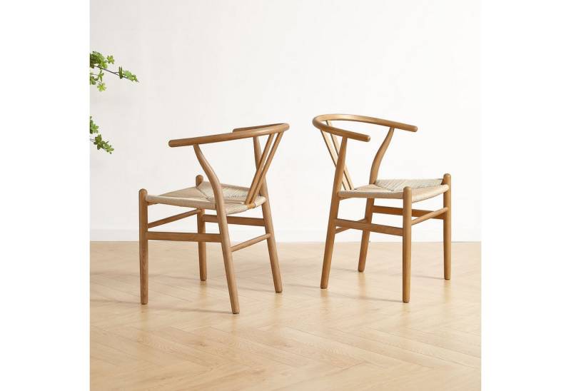 LIM HOME Esszimmerstuhl SW012 (Packung, 2 St), FSC® Massivholzrahmen mit Sitzfläche aus Papierseil von LIM HOME
