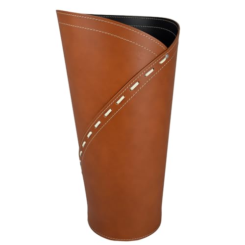 LIMAC Design KATRINA Regenschirmständer aus Leder, Schirmständer modernes Design für den Innenbereich, Regenschirmkorb mit Wasserauffangschale herausnehmbar, Hergestellt in Italien. (Braun) von LIMAC