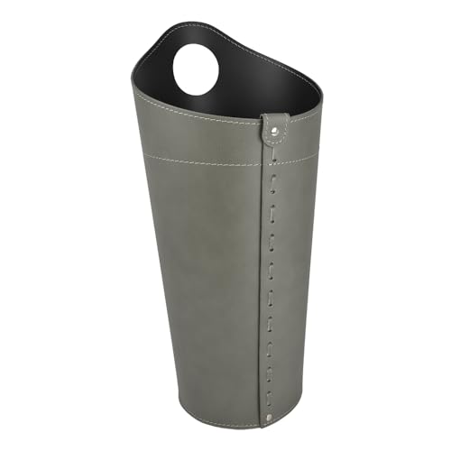 LIMAC Design PLUVIA Regenschirmständer aus Leder, Schirmständer modernes Design für den Innenbereich, Regenschirmkorb mit Wasserauffangschale herausnehmbar, Hergestellt in Italien. (Taubengrau) von LIMAC