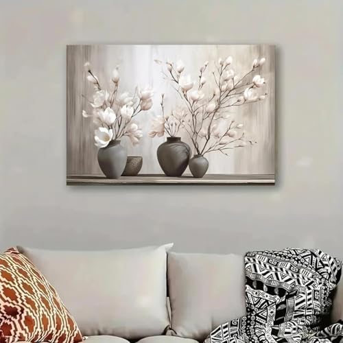 LIMAIDUO Moderne, leuchtende Magnolien-Leinwanddrucke, schöne florale Wandkunst-Poster für Schlafzimmer, Zuhause, Frühlingsdekoration, 40 x 60 cm, Rahmen LIMAIDUO Moderne, leuchtende Magnolien-Leinwanddrucke, schöne florale Wandkunst-Poster für Schlafzimmer, Zuhause, Frühlingsdekoration, 40 x 60 cm, Rahmen von LIMAIDUO