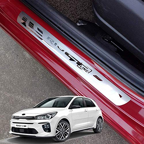 LIMEID 4 Stücke Auto Einstiegsleisten Für Kia Rio Gt Line Gt-line, Trim Scuff Pedal Schwellenabdeckung Schutz Trim Zubehör, Edelstahl von LIMEID