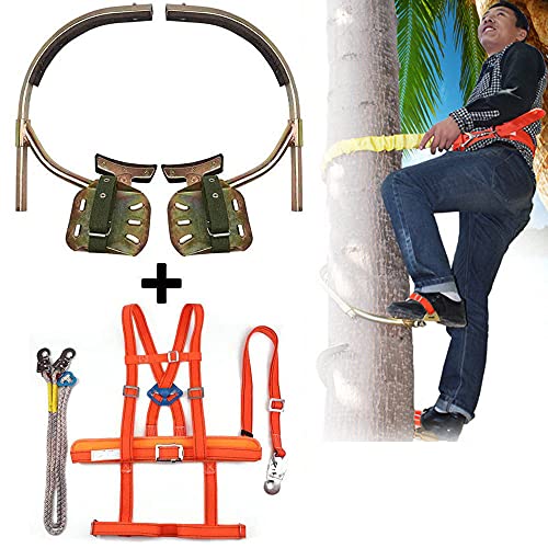 LIMEID Baumklettern Ausrüstung Set Tree Climbing Spike Baumklettern Spike Set Baumkletterwerkzeug Sicherheitsgurt verstellbar Lanyard Rope Rescue Belt,250Model von LIMEID