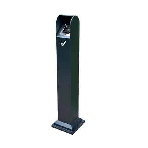 Edelstahl-Aschenbecher, bodenstehender Zigarettenlöscher, hochtemperaturbeständig, flammhemmend, langlebig, geeignet for Plätze und Wohngebiete.(Black) von LIMENQIN