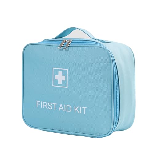 Medizinisches Erste-Hilfe-Set,Tragbarer Medikamenten-Organizer For Zuhause Und Unterwegs,Leere Medizinische Notfallbox Mit Großer Kapazität Den Gesundheitswesen Und Notfälle(Blue,9.4x3.9x7.9in) von LIMENQIN