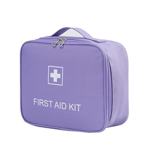 Medizinisches Erste-Hilfe-Set,Tragbarer Medikamenten-Organizer For Zuhause Und Unterwegs,Leere Medizinische Notfallbox Mit Großer Kapazität Den Gesundheitswesen Und Notfälle(Purple,9.4x3.9x7.9in) von LIMENQIN