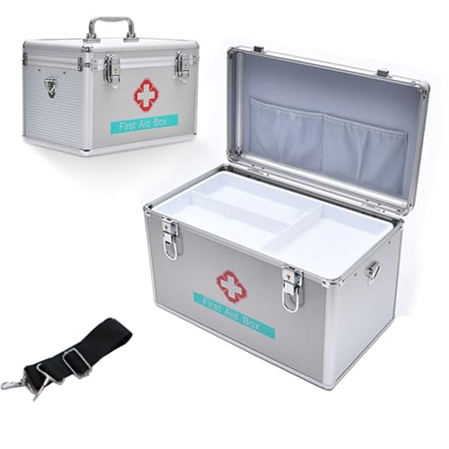 Medizinisches Notfallset Aus Aluminiumlegierung For Die Familie, Tragbares Erste-Hilfe-Set For Den Haushalt, Tragbare Medikamentenaufbewahrung, Geeignet For Kliniken(7.9x11.4x7.9in) von LIMENQIN