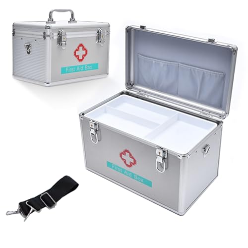 Medizinisches Notfallset Aus Aluminiumlegierung For Die Familie, Tragbares Erste-Hilfe-Set For Den Haushalt, Tragbare Medikamentenaufbewahrung, Geeignet For Kliniken(9.4x15.1x8.7in) von LIMENQIN