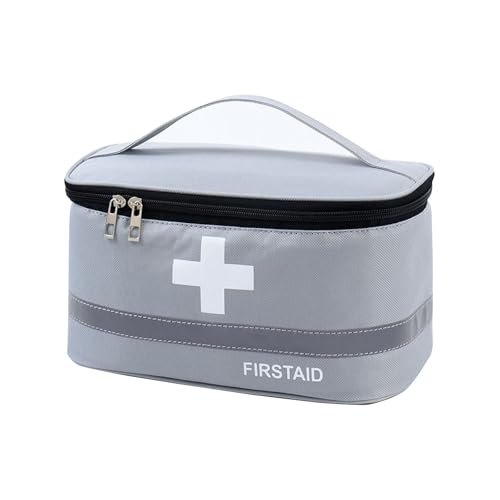 Tragbares Erste-Hilfe-Set,Aufbewahrungs- Und Organisationsset For Reisemedizin Im Freien,Medizin-Set For Unterwegs Und Zu Hause,Tragbares Erste-Hilfe-Set,Trauma-Organizer(Gray,10.2x5.5x5.5in) von LIMENQIN
