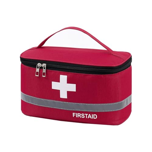 Tragbares Erste-Hilfe-Set,Aufbewahrungs- Und Organisationsset For Reisemedizin Im Freien,Medizin-Set For Unterwegs Und Zu Hause,Tragbares Erste-Hilfe-Set,Trauma-Organizer(Red,10.2x5.5x5.5in) von LIMENQIN