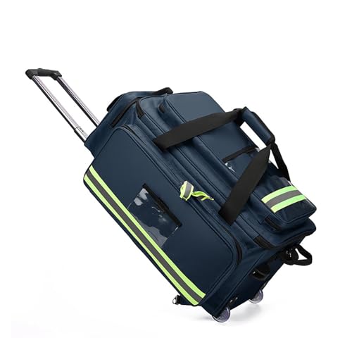 Trolley-Notfallset Mit Großer Kapazität,Tragbares Medizinisches Notfallset, Medikamentenflaschen-Organizer For Notfall-Trauma-Medizinsets For Camping-Reisen Im Freien(Navy blue) von LIMENQIN