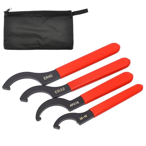 LIMEOW 1 Satz Mit 4 Größen 38-42, Apu16, Er32, Er40 Hakenschlüssel Nutmutternschlüssel Stoßdämpfer Werkzeug Standhahnmutterschlüssel Lenkkopflager Werkzeug Geeignet für Den Täglichen Gebrauch von LIMEOW